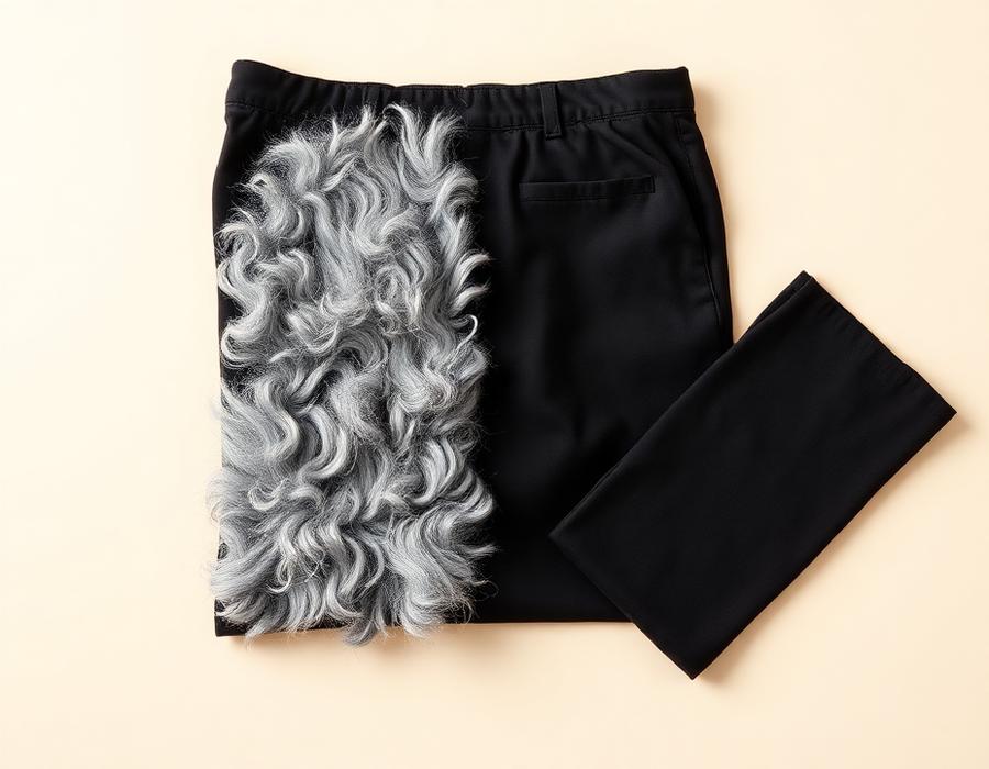 Concept visualization of Black pants with and without pet hair